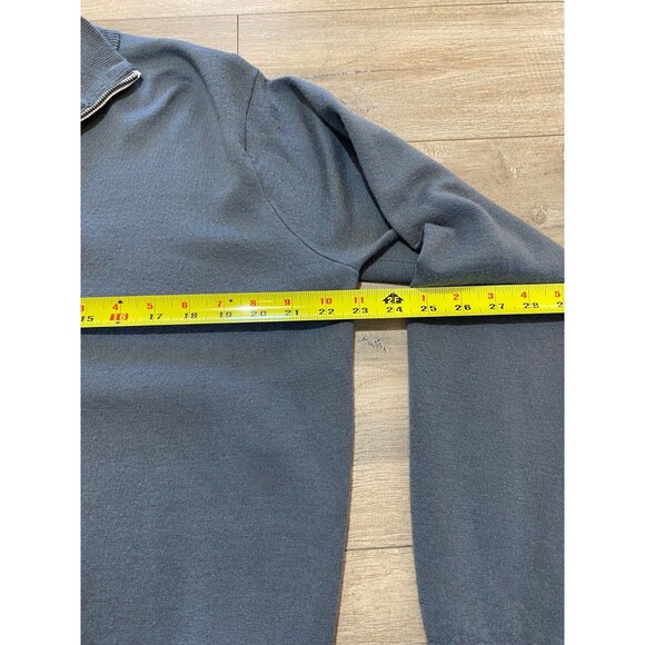 Peter Millar Warmth Mens L Merino Wool 1/4 Zip Golf Pullover Blue Gray Sweater - Picture 7 of 10